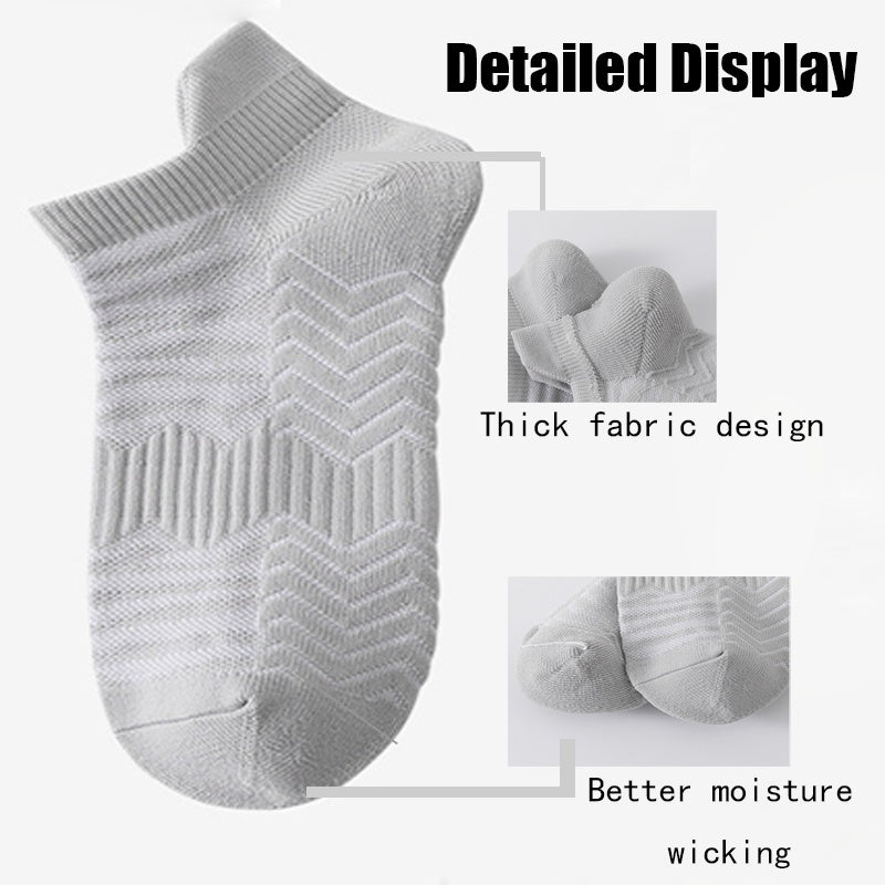 3 Pairs Men Low Athletic Socks Cushion Running Socks Performance Breathable Crew Socks Outdoor Sports Socks - Steellady