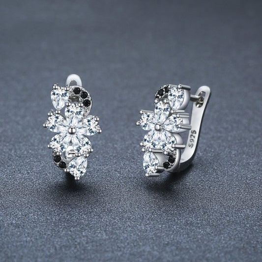 Sweet Cool Style Flower Zircon Ear Studs Female Christmas Creative Style - Steellady