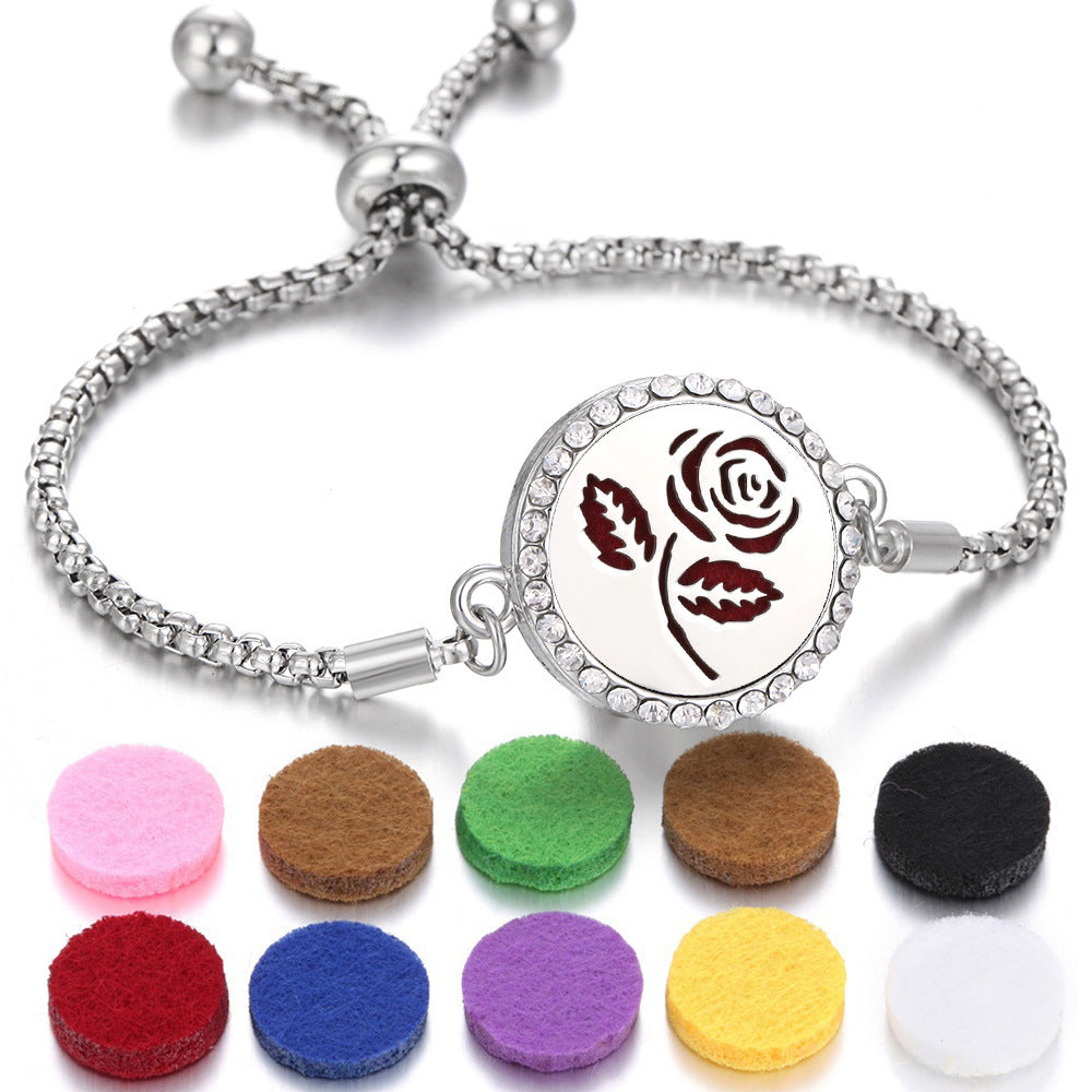 2024 New Kaleidoscope Aromatherapy Bracelet Perfume Essential Oil Diffuser Locket Bracelet Charms Women Aroma Diffuser Jewelry - Steellady