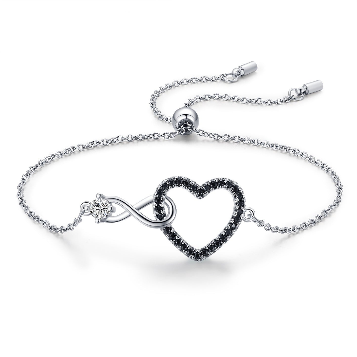 Heart-Shaped 8-shaped Bracelet Zircon Decoration - Steellady