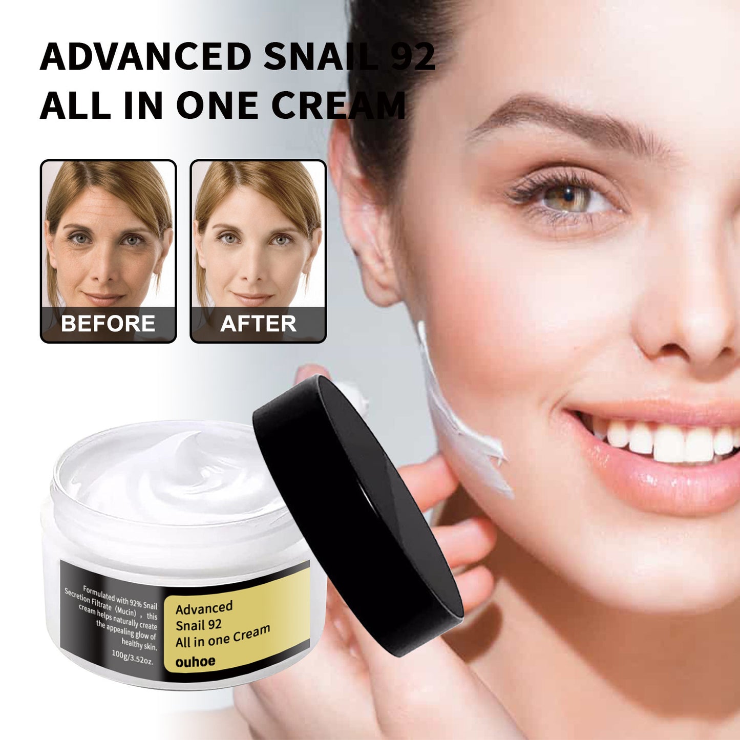 Snail Cream Fading Wrinkle French Lines Replenishment Firming Skin Anti-Aging - Steellady