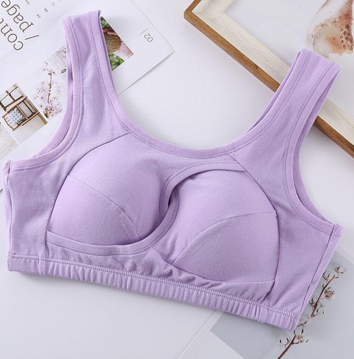 Cotton Anti-expansion Anti-Sag Gathering Adjustment Sports Bra - Steellady