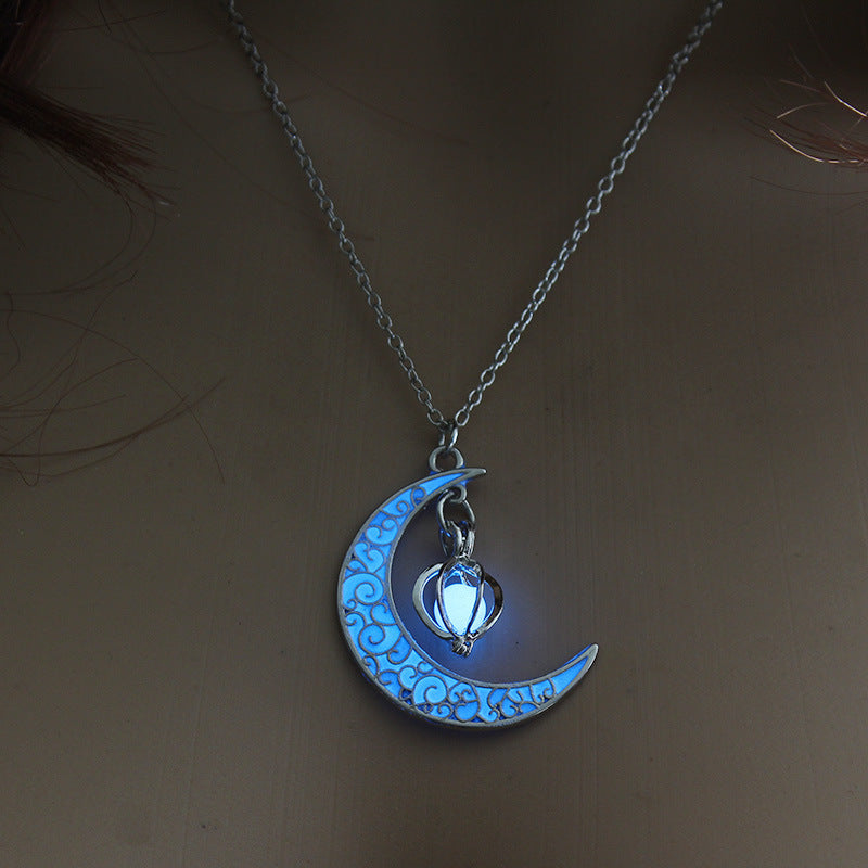 Glowing Pendant Necklaces Silver Plated Chain Necklaces - Steellady