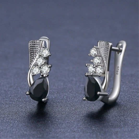 Korean Style Creative Drop-shaped Earrings Micro Rhinestone - Steellady