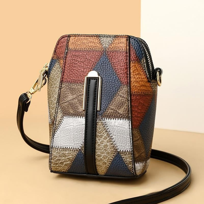 Fashion Soft Leather Stitching Shoulder Bag - Steellady