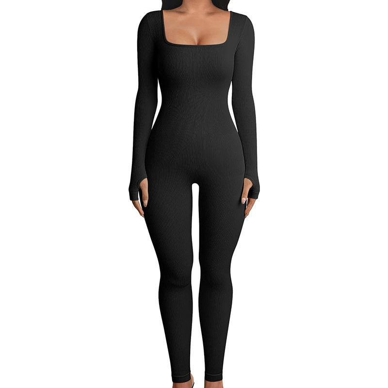 Seamless Jumpsuit Long Sleeve Shapewear Hip Lift Yoga Jumpsuit Sports Jumpsuit Bodysuits - Steellady