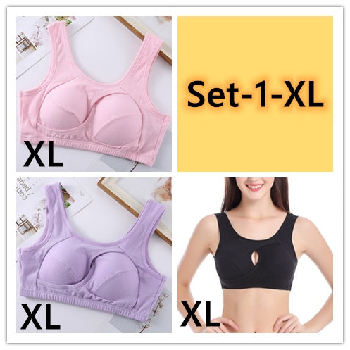 Cotton Anti-expansion Anti-Sag Gathering Adjustment Sports Bra - Steellady