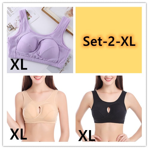 Cotton Anti-expansion Anti-Sag Gathering Adjustment Sports Bra - Steellady