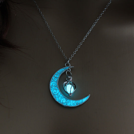 Glowing Pendant Necklaces Silver Plated Chain Necklaces - Steellady