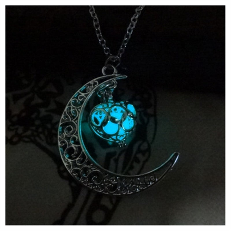 Glowing Pendant Necklaces Silver Plated Chain Necklaces - Steellady