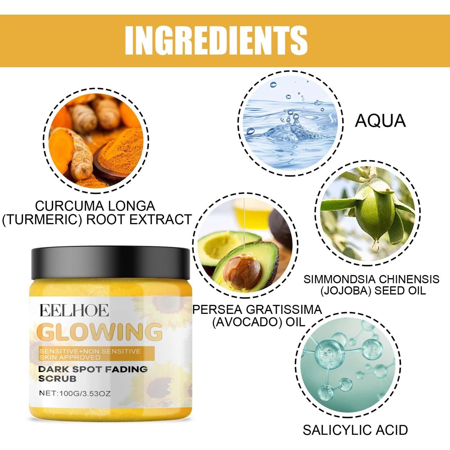 Eelhoe Turmeric Exfoliating Facial Scrub For Deep Cleansing Of Delicate Pores And Beauty Cleansing Treatment - Steellady