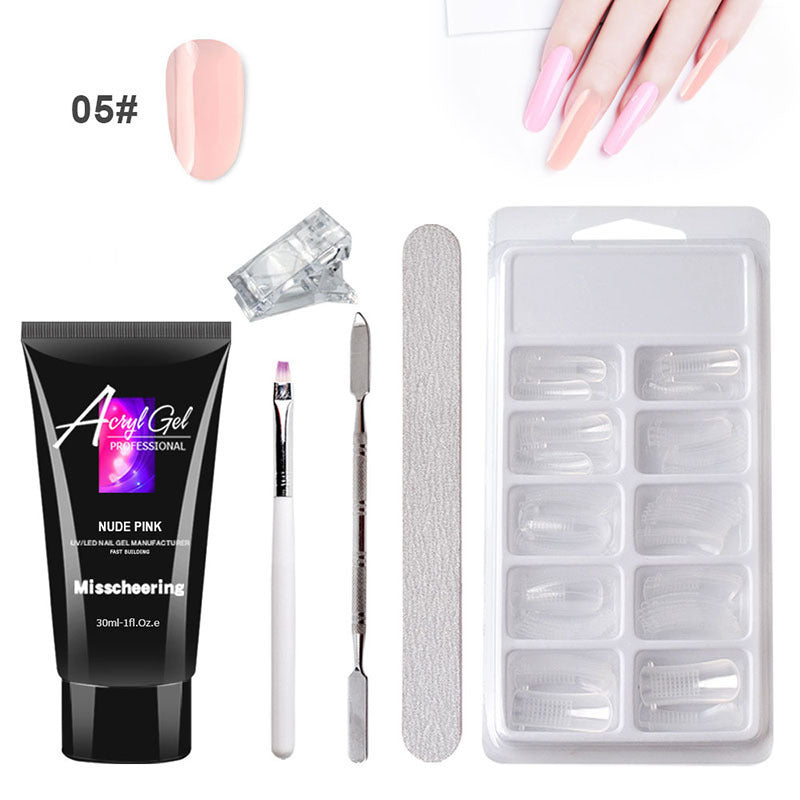 Painless Extension Gel Nail Art Without Paper Holder Quick Model Painless Crystal Gel Set - Steellady