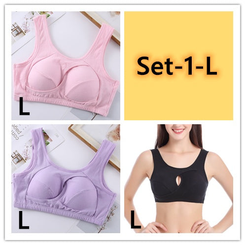 Cotton Anti-expansion Anti-Sag Gathering Adjustment Sports Bra - Steellady