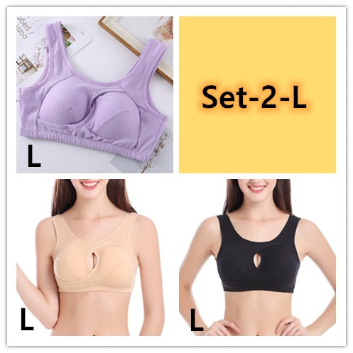 Cotton Anti-expansion Anti-Sag Gathering Adjustment Sports Bra - Steellady