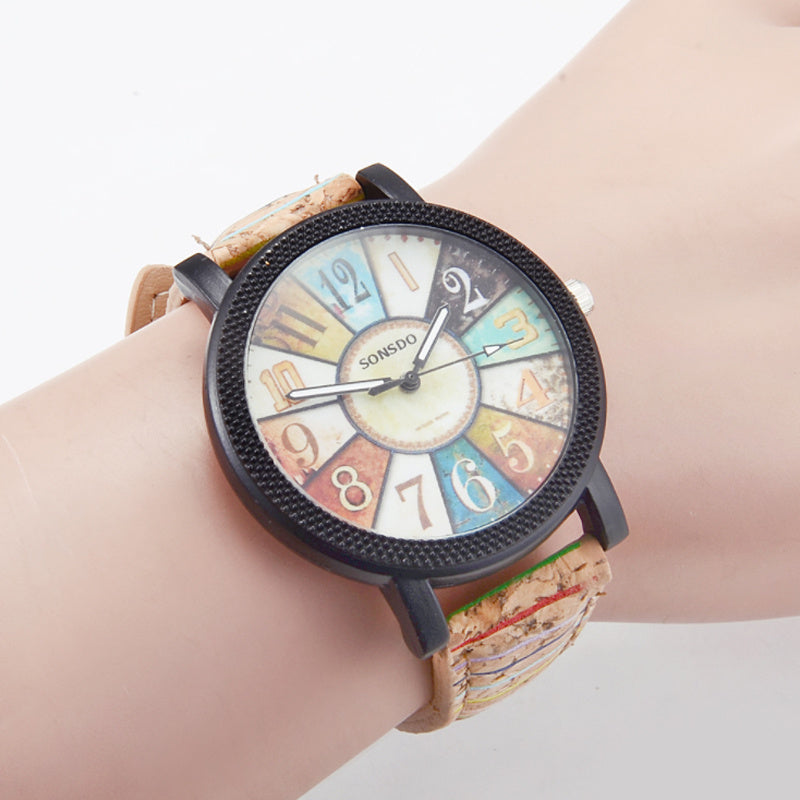 Casual Vintage Leather Women Quartz Wrist Watch Gift Clock - Steellady