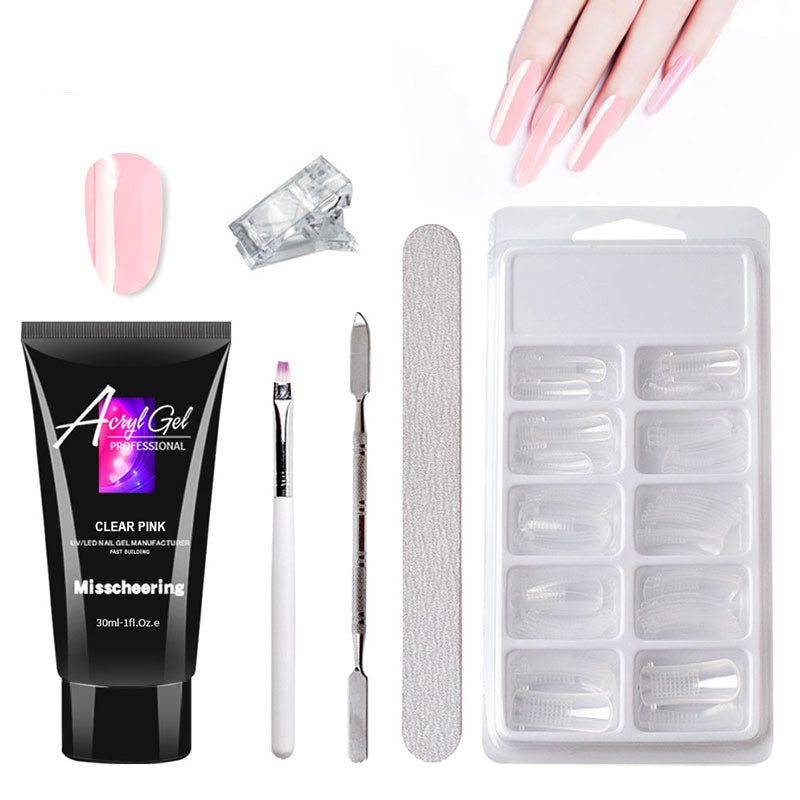 Painless Extension Gel Nail Art Without Paper Holder Quick Model Painless Crystal Gel Set - Steellady