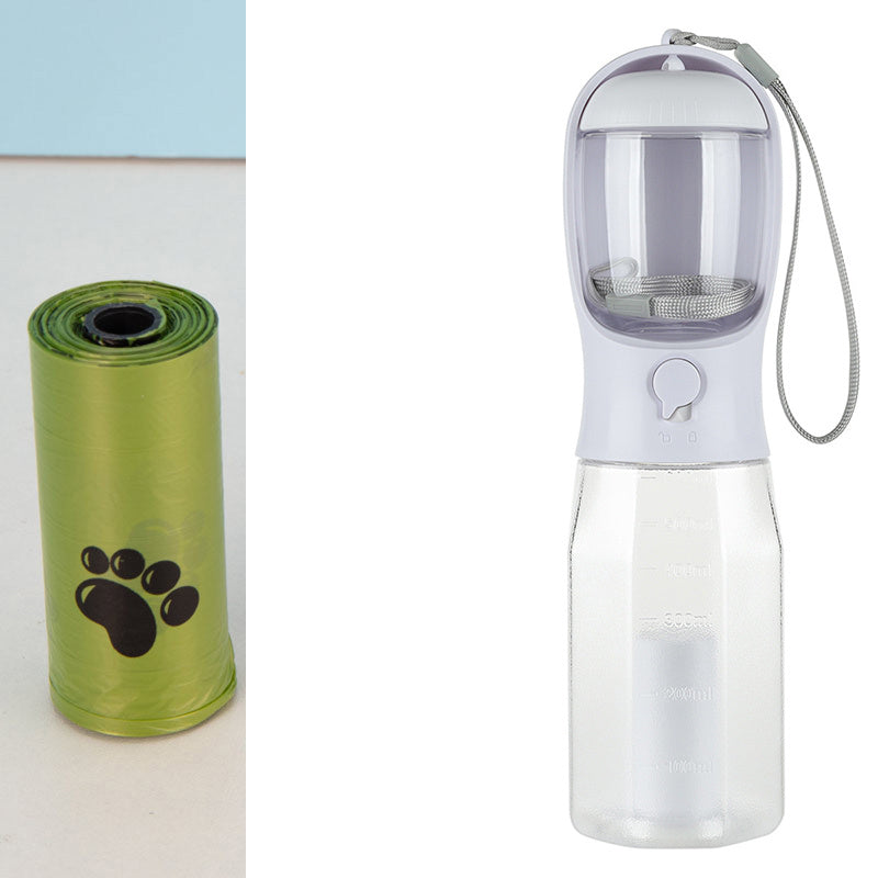 Portable Cat Dog Water Bottle Food Feeder Drinker Poop Dispenser 3 In 1 Leak-proof Multifunctional Dog Water Bottle Pet Products - Steellady