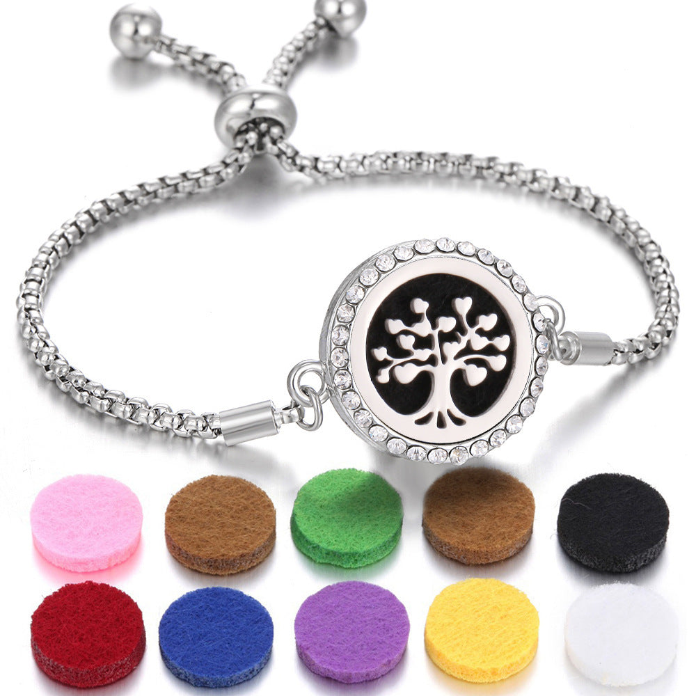 2024 New Kaleidoscope Aromatherapy Bracelet Perfume Essential Oil Diffuser Locket Bracelet Charms Women Aroma Diffuser Jewelry - Steellady