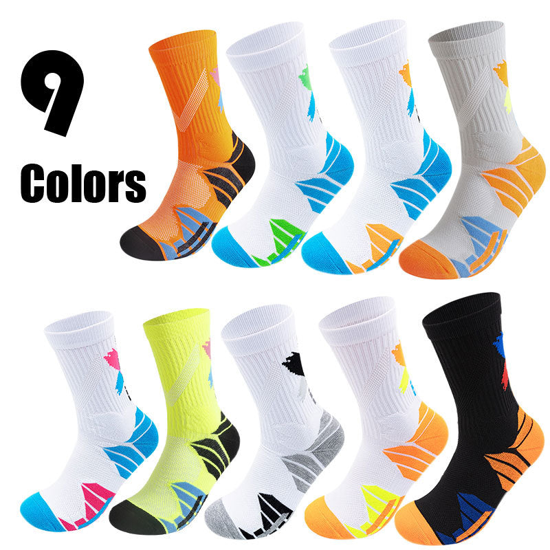 9 Pairs Men Compression Running Socks Crew Athletic Hiking Anti Blister Cushioned Anti-odor And Breathable For Running Hiking Cycling - Steellady