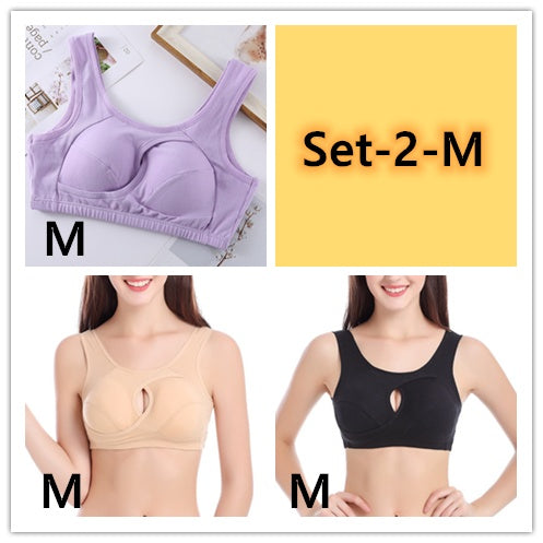 Cotton Anti-expansion Anti-Sag Gathering Adjustment Sports Bra - Steellady