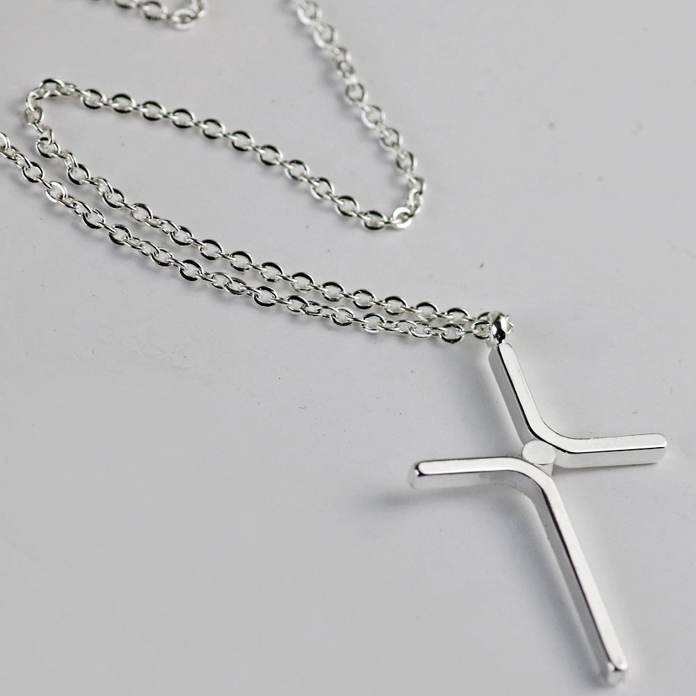 Cross Pendant New Simple Necklace Titanium Steel Plating - Steellady