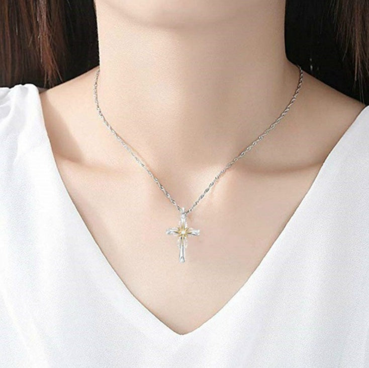 Octagonal Star Cross Alloy Pendant - Steellady