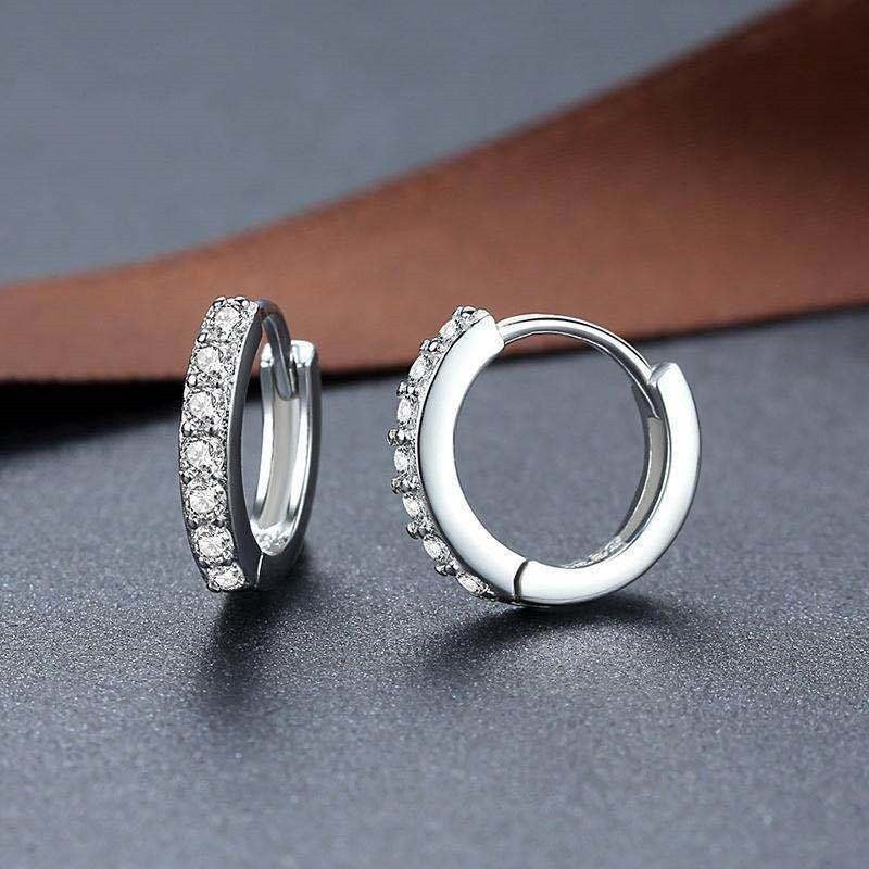 S925 Sterling Silver Needle Single Row Diamond Earrings For Women - Steellady