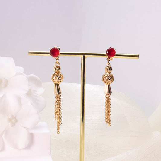 Gold-plated Diamond Tassel Earrings Eardrops Jewelry For Women - Steellady