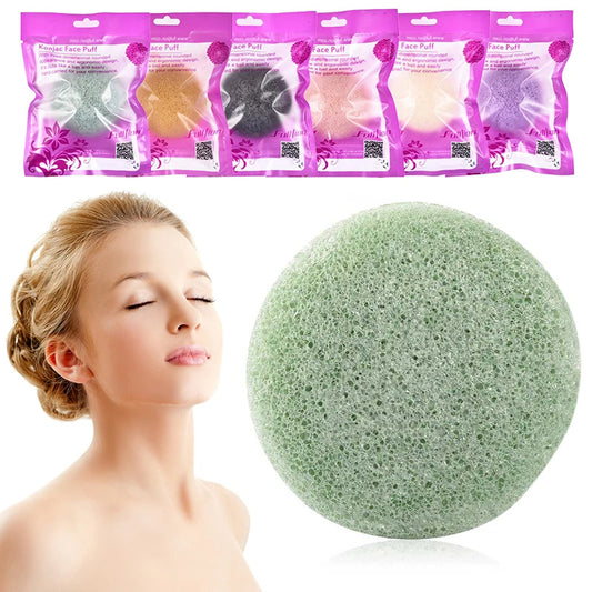 Natural Round Shap Konjac Sponge Face Cleaning Sponge - Steellady