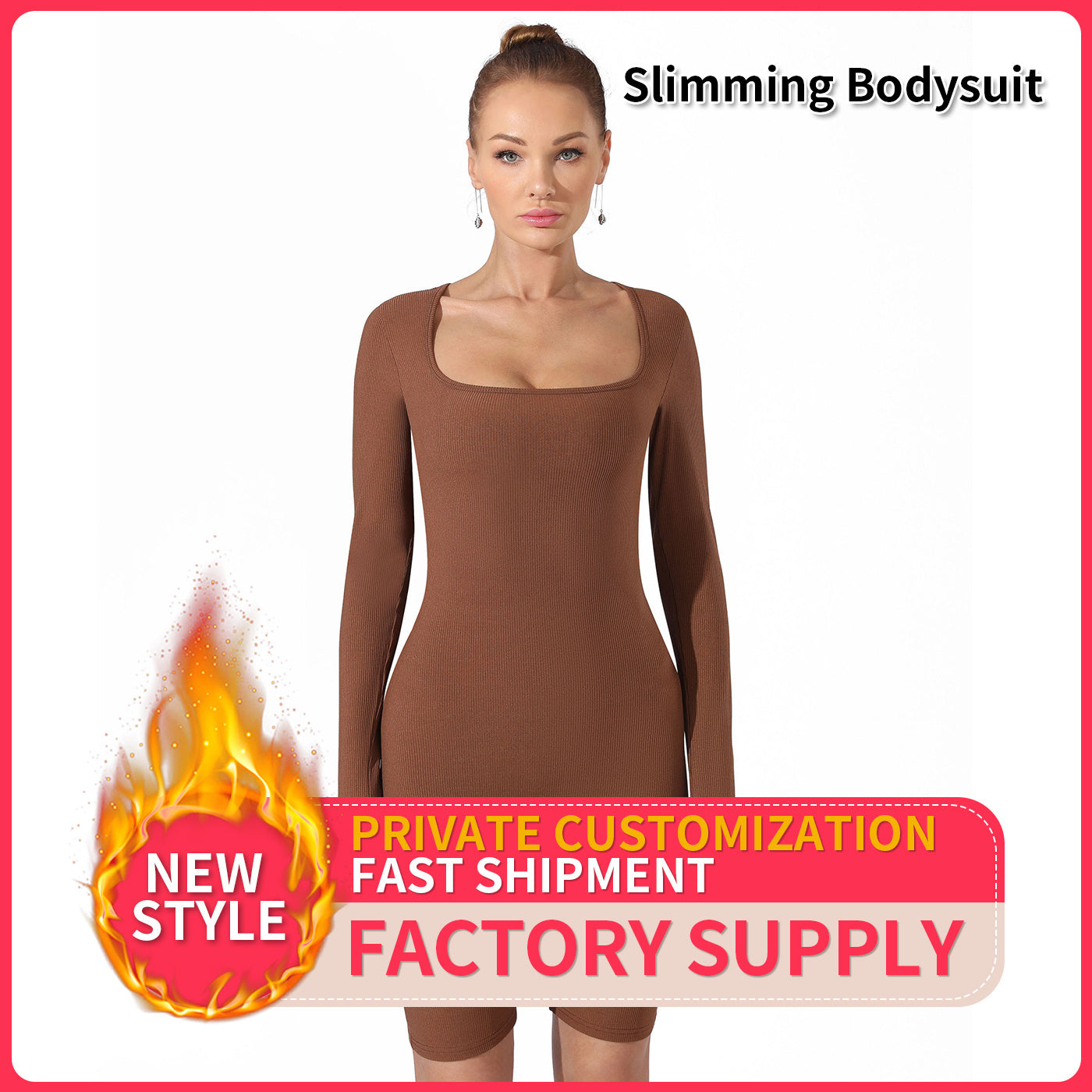 Women's Fashion Simple Solid Color Bodysuit - Steellady