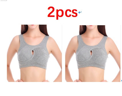 Cotton Anti-expansion Anti-Sag Gathering Adjustment Sports Bra - Steellady