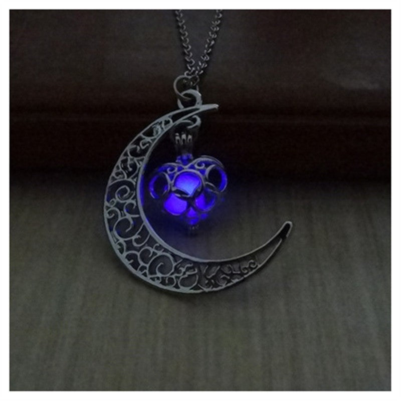 Glowing Pendant Necklaces Silver Plated Chain Necklaces - Steellady