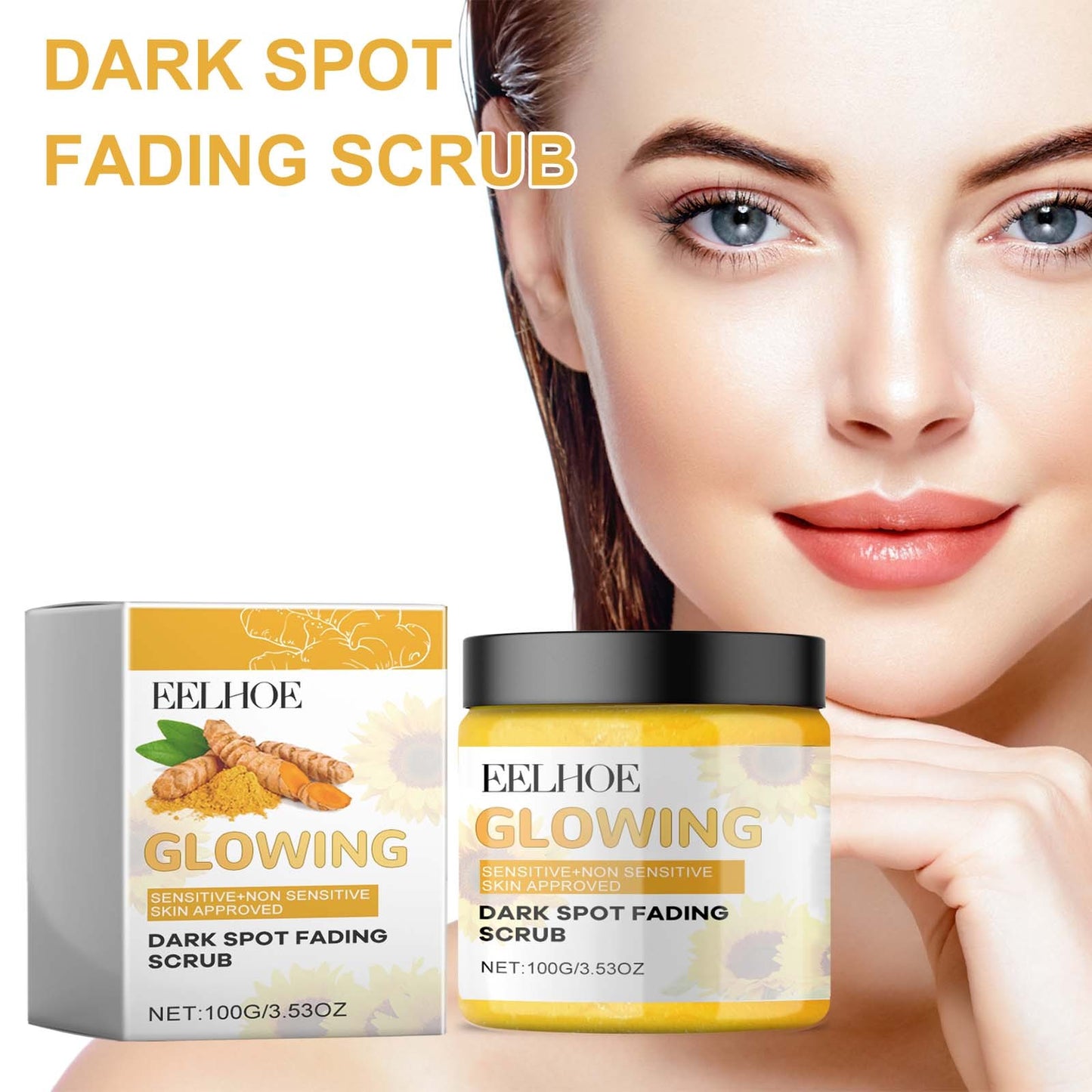 Eelhoe Turmeric Exfoliating Facial Scrub For Deep Cleansing Of Delicate Pores And Beauty Cleansing Treatment - Steellady