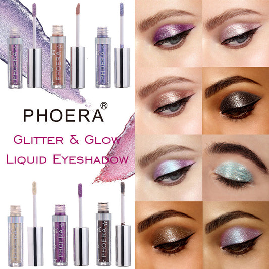 PHOERA Magnificent Metals Glitter and Glow Liquid Eyeshadow 12 Colors - Steellady