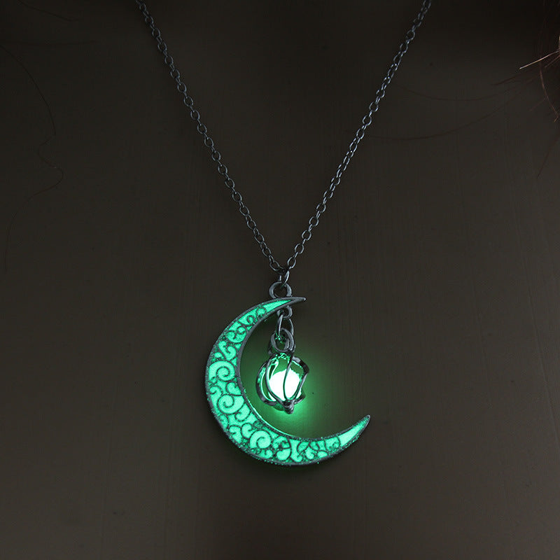 Glowing Pendant Necklaces Silver Plated Chain Necklaces - Steellady