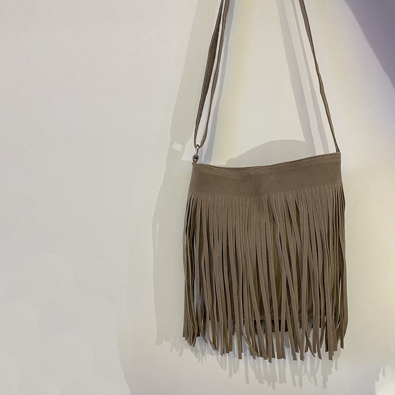 Artistic Tassel Simple And Popular Shoulder Bag - Steellady