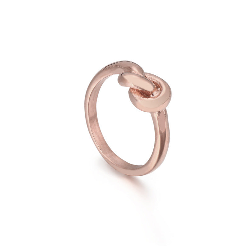 Truelove Knot Geometric Titanium Steel Ring - Steellady