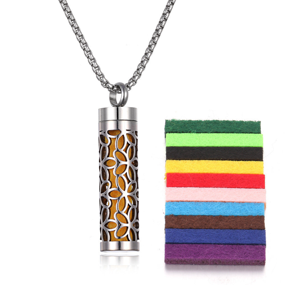 Aromatherapy Pendant Perfume Bottle Essential Oil Titanium Steel - Steellady