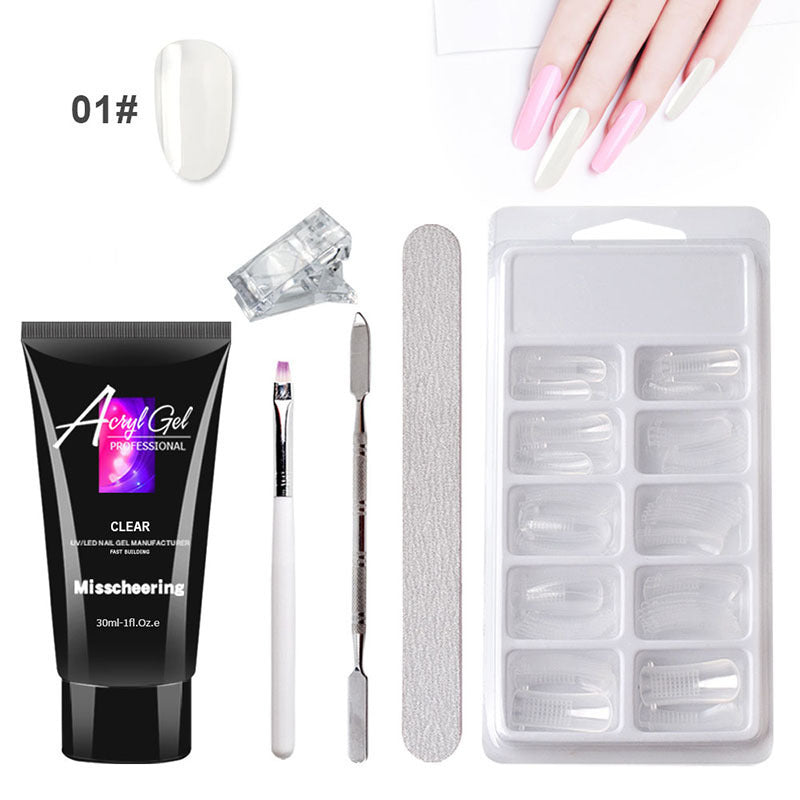 Painless Extension Gel Nail Art Without Paper Holder Quick Model Painless Crystal Gel Set - Steellady