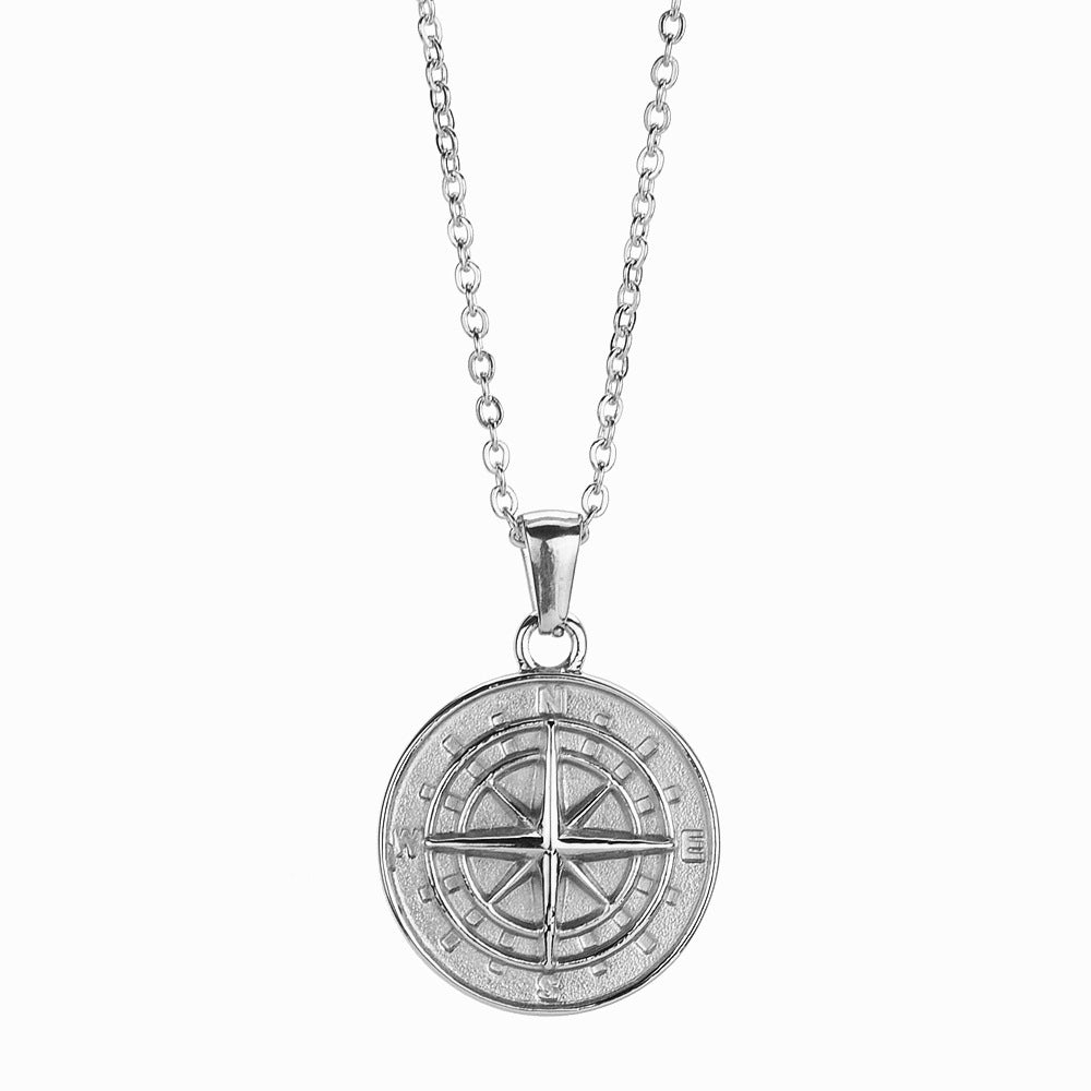 Stainless Steel Compass Circular Necklace - Steellady