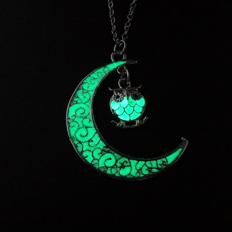 Glowing Pendant Necklaces Silver Plated Chain Necklaces - Steellady