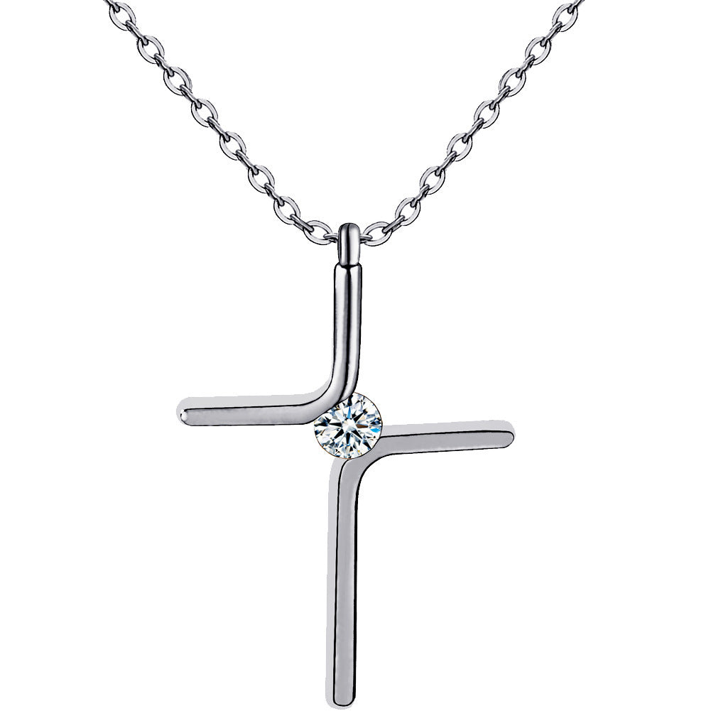 Cross Pendant New Simple Necklace Titanium Steel Plating - Steellady