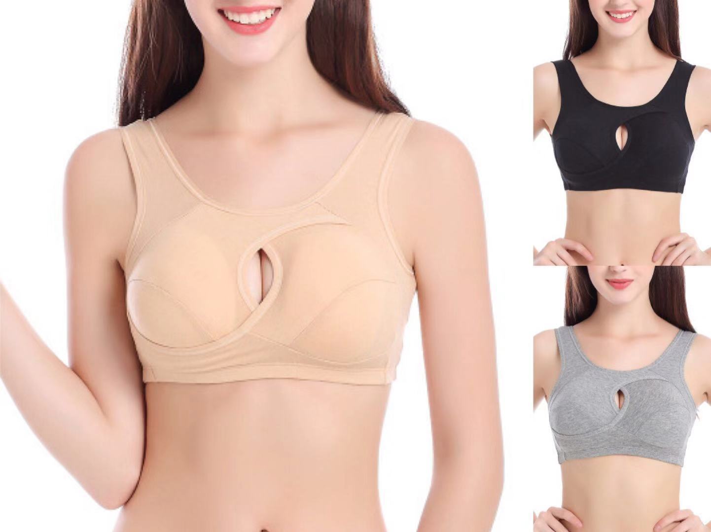 Cotton Anti-expansion Anti-Sag Gathering Adjustment Sports Bra - Steellady