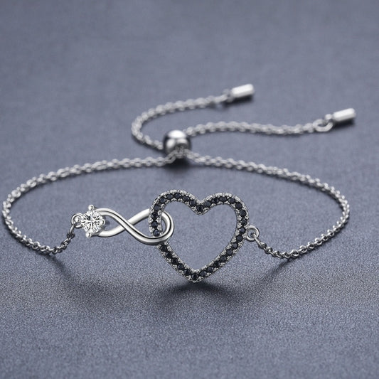 Heart-Shaped 8-shaped Bracelet Zircon Decoration - Steellady