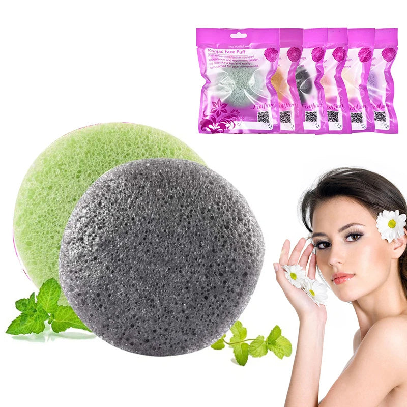 Natural Round Shap Konjac Sponge Face Cleaning Sponge - Steellady