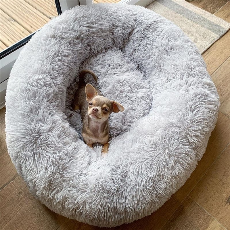 Dog Bed Super Soft Washable Long Plush Pet Kennel Deep Sleep Dog House Velvet Mats Sofa For Dog Basket Pet Cat Bed - Steellady