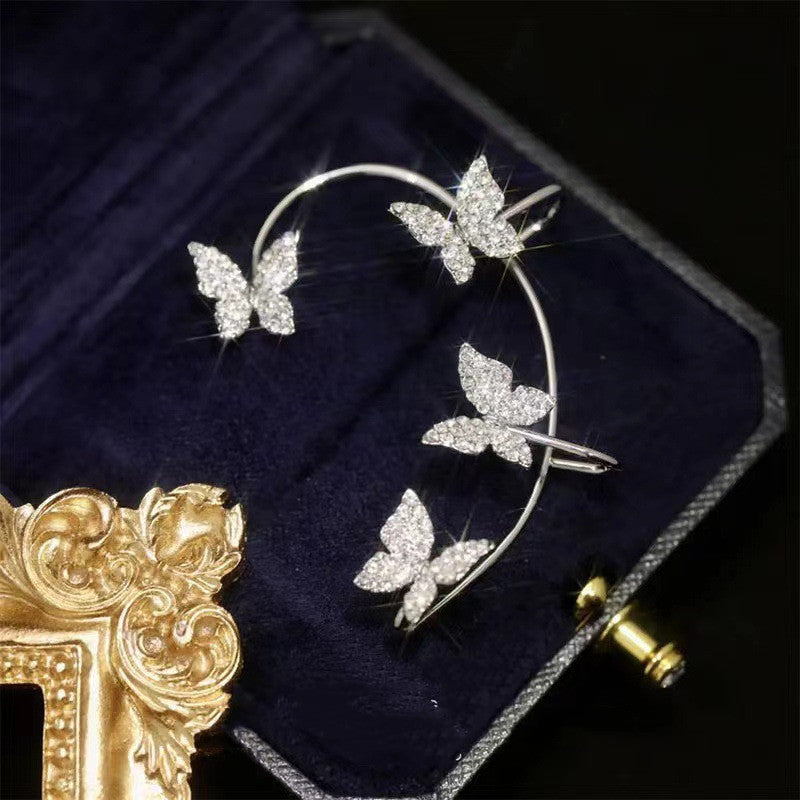 Fashion Earring Butterfly Ear Clip And Ear Hook Jewelry - Steellady