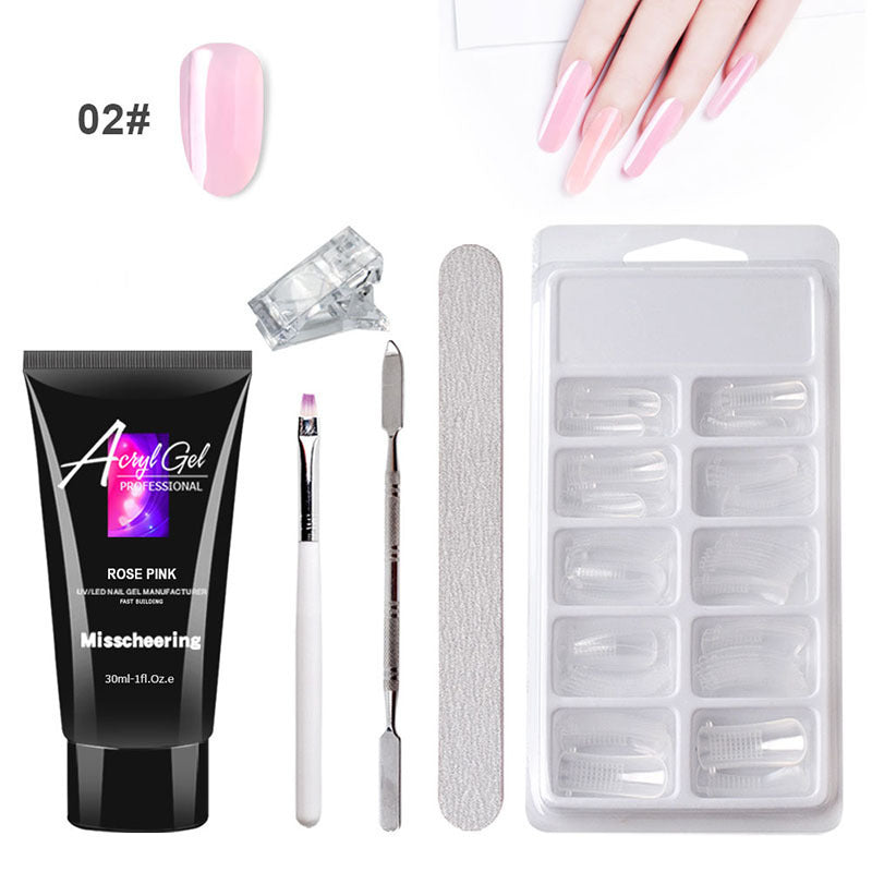 Painless Extension Gel Nail Art Without Paper Holder Quick Model Painless Crystal Gel Set - Steellady