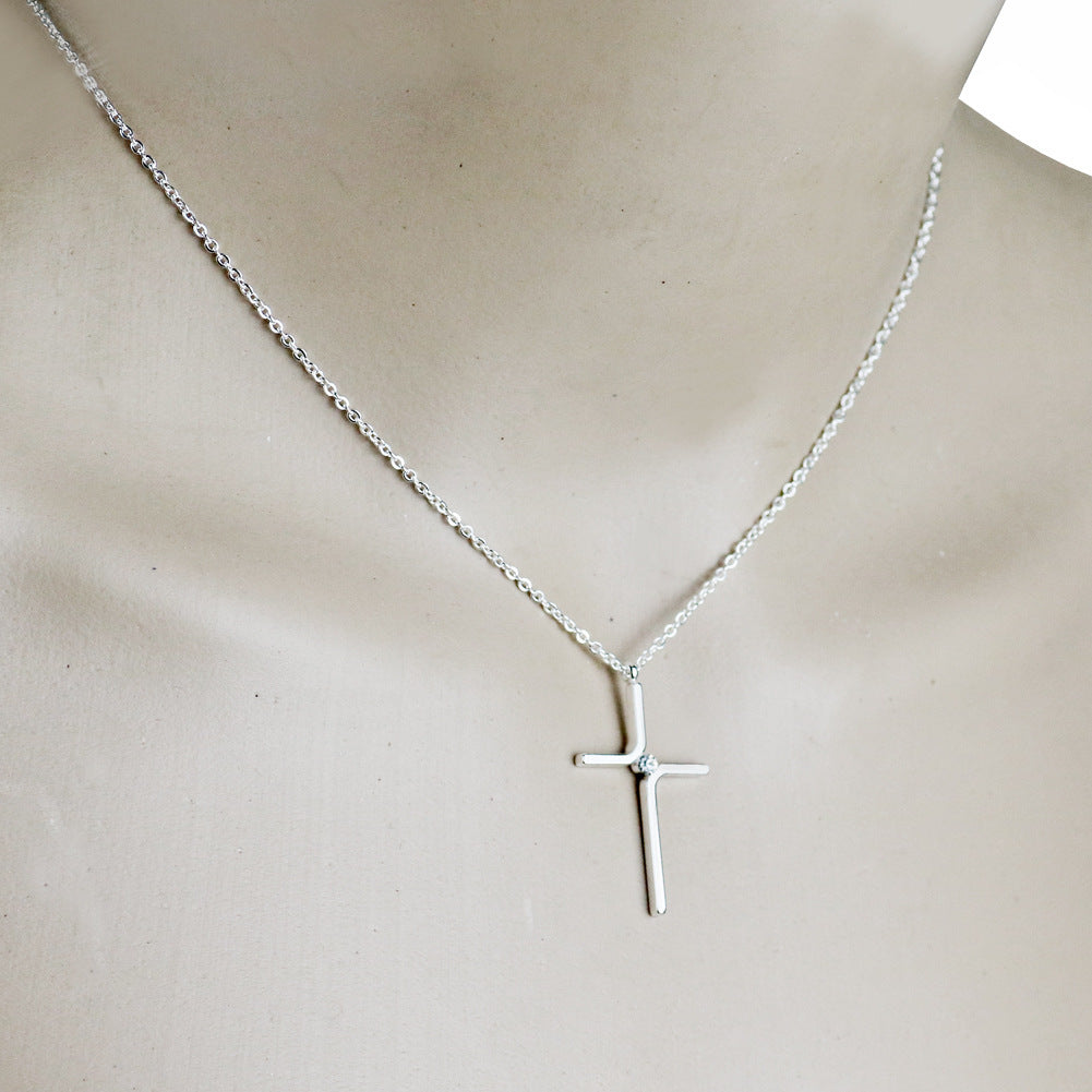 Cross Pendant New Simple Necklace Titanium Steel Plating - Steellady