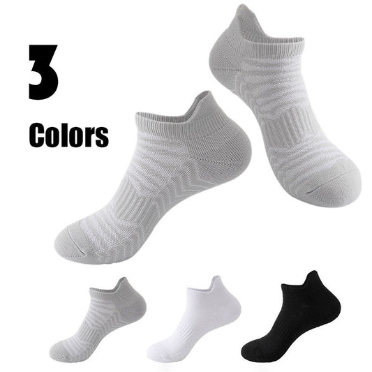 3 Pairs Men Low Athletic Socks Cushion Running Socks Performance Breathable Crew Socks Outdoor Sports Socks - Steellady